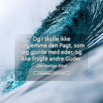 Picture 05 - 2 Kongebog 17:38 DA1871 - Og I skulle ikke forglemme den Pagt, som jeg - Bible Verse Picture