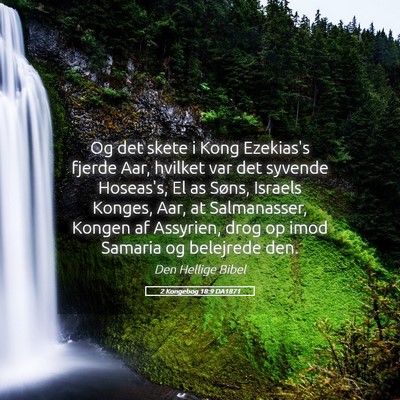 Picture 05 - 2 Kongebog 18:9 DA1871 - Og det skete i Kong Ezekias's fjerde Aar, hvilket - Bible Verse Picture