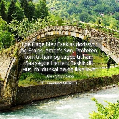 Picture 05 - 2 Kongebog 20:1 DA1871 - I de Dage blev Ezekias dødssyg; og Esajas, - Bible Verse Picture