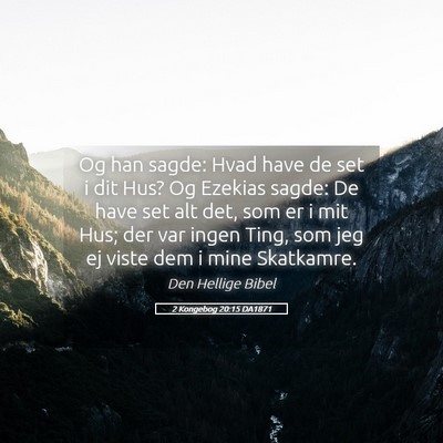 Picture 05 - 2 Kongebog 20:15 DA1871 - Og han sagde: Hvad have de set i dit Hus? Og - Bible Verse Picture