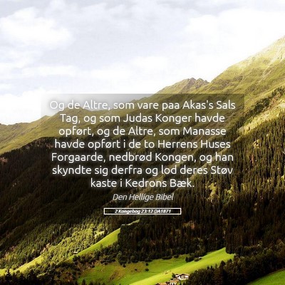 Picture 05 - 2 Kongebog 23:12 DA1871 - Og de Altre, som vare paa Akas's Sals Tag, og som - Bible Verse Picture