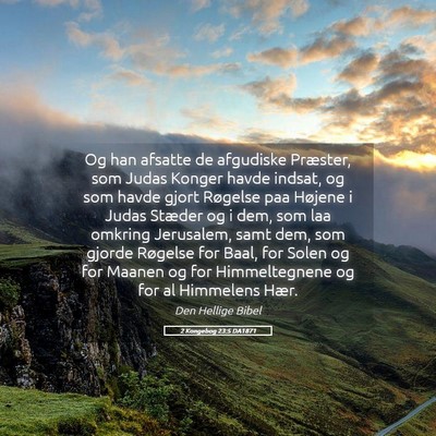 Picture 05 - 2 Kongebog 23:5 DA1871 - Og han afsatte de afgudiske Præster, som Judas - Bible Verse Picture