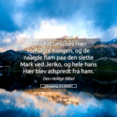 Picture 05 - 2 Kongebog 25:5 DA1871 - Men Kaldæernes Hær forfulgte Kongen, og de - Bible Verse Picture