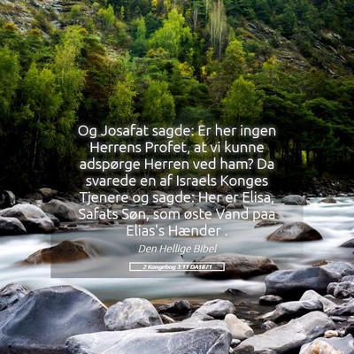 Picture 05 - 2 Kongebog 3:11 DA1871 - Og Josafat sagde: Er her ingen Herrens Profet, at - Bible Verse Picture