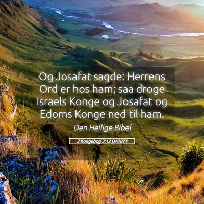 Picture 05 - 2 Kongebog 3:12 DA1871 - Og Josafat sagde: Herrens Ord er hos ham; saa - Bible Verse Picture