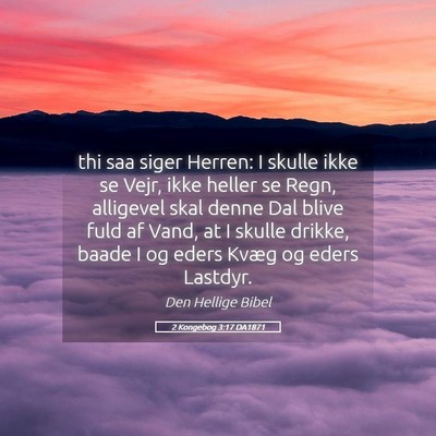 Picture 05 - 2 Kongebog 3:17 DA1871 - thi saa siger Herren: I skulle ikke se Vejr, ikke - Bible Verse Picture