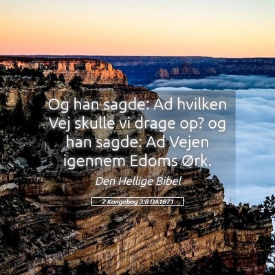 Picture 05 - 2 Kongebog 3:8 DA1871 - Og han sagde: Ad hvilken Vej skulle vi drage op? - Bible Verse Picture