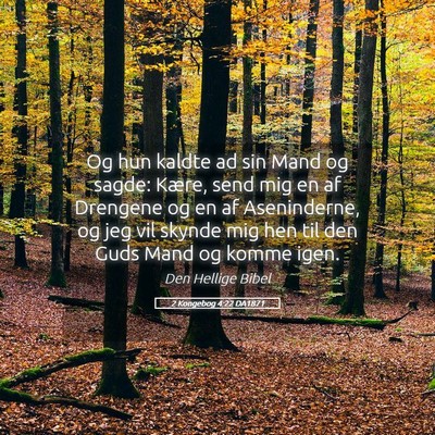 Picture 05 - 2 Kongebog 4:22 DA1871 - Og hun kaldte ad sin Mand og sagde: Kære, send - Bible Verse Picture