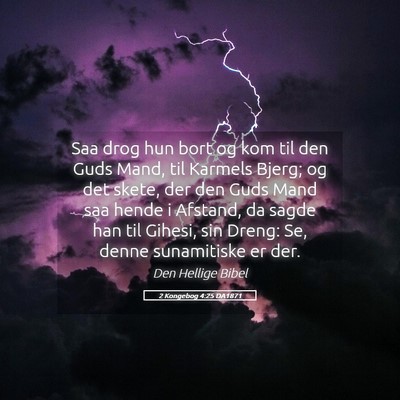 Picture 05 - 2 Kongebog 4:25 DA1871 - Saa drog hun bort og kom til den Guds Mand, til - Bible Verse Picture