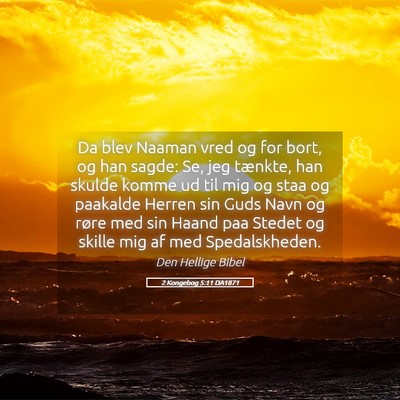 Picture 05 - 2 Kongebog 5:11 DA1871 - Da blev Naaman vred og for bort, og han sagde: - Bible Verse Picture