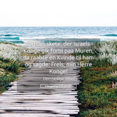 Picture 05 - 2 Kongebog 6:26 DA1871 - Og det skete, der Israels Konge gik forbi paa - Bible Verse Picture