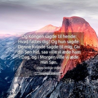 Picture 05 - 2 Kongebog 6:28 DA1871 - Og Kongen sagde til hende: Hvad fattes dig? Og - Bible Verse Picture