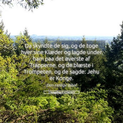 Picture 05 - 2 Kongebog 9:13 DA1871 - Da skyndte de sig, og de toge hver sine Klæder - Bible Verse Picture