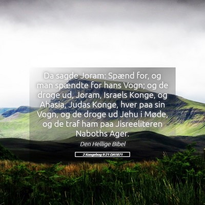 Picture 05 - 2 Kongebog 9:21 DA1871 - Da sagde Joram: Spænd for, og man spændte for - Bible Verse Picture