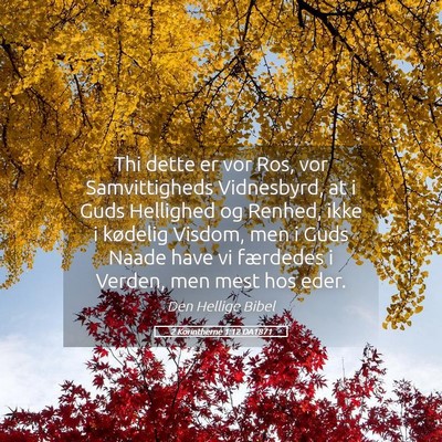 Picture 05 - 2 Korintherne 1:12 DA1871 - Thi dette er vor Ros, vor Samvittigheds - Bible Verse Picture