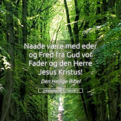 Picture 05 - 2 Korintherne 1:2 DA1871 - Naade være med eder og Fred fra Gud vor Fader og - Bible Verse Picture