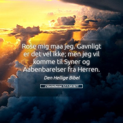 Picture 05 - 2 Korintherne 12:1 DA1871 - Rose mig maa jeg. Gavnligt er det vel ikke; men - Bible Verse Picture