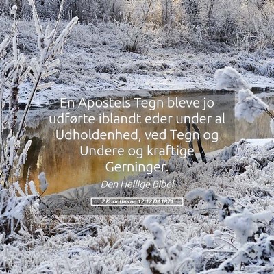 Picture 05 - 2 Korintherne 12:12 DA1871 - En Apostels Tegn bleve jo udførte iblandt eder - Bible Verse Picture