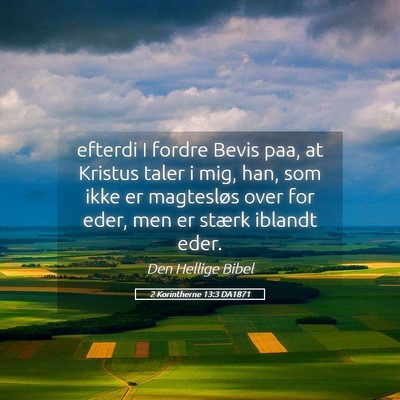 Picture 05 - 2 Korintherne 13:3 DA1871 - efterdi I fordre Bevis paa, at Kristus taler i - Bible Verse Picture