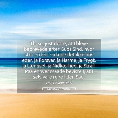 Picture 05 - 2 Korintherne 7:11 DA1871 - Thi se, just dette, at I bleve bedrøvede efter - Bible Verse Picture