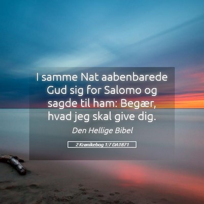 Picture 05 - 2 Krønikebog 1:7 DA1871 - I samme Nat aabenbarede Gud sig for Salomo og - Bible Verse Picture