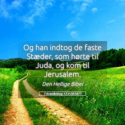 Picture 05 - 2 Krønikebog 12:4 DA1871 - Og han indtog de faste Stæder, som hørte til - Bible Verse Picture