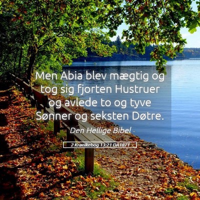 Picture 05 - 2 Krønikebog 13:21 DA1871 - Men Abia blev mægtig og tog sig fjorten Hustruer - Bible Verse Picture