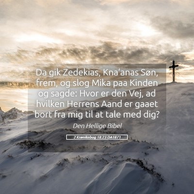 Picture 05 - 2 Krønikebog 18:23 DA1871 - Da gik Zedekias, Kna'anas Søn, frem, og slog - Bible Verse Picture