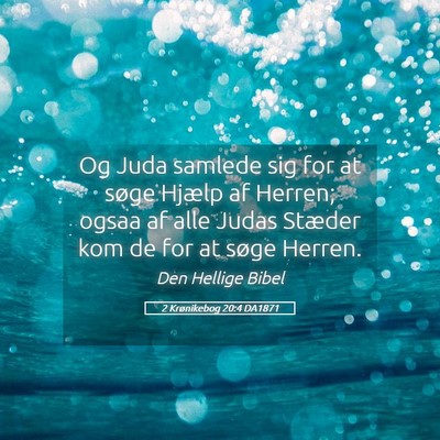 Picture 05 - 2 Krønikebog 20:4 DA1871 - Og Juda samlede sig for at søge Hjælp af - Bible Verse Picture