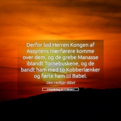 Picture 05 - 2 Krønikebog 33:11 DA1871 - Derfor lod Herren Kongen af Assyriens Hærførere - Bible Verse Picture