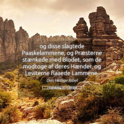 Picture 05 - 2 Krønikebog 35:11 DA1871 - og disse slagtede Paaskelammene, og Præsterne - Bible Verse Picture