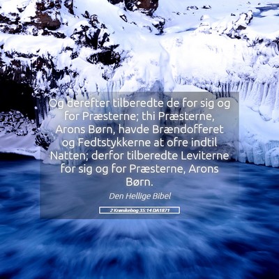 Picture 05 - 2 Krønikebog 35:14 DA1871 - Og derefter tilberedte de for sig og for - Bible Verse Picture