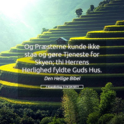 Picture 05 - 2 Krønikebog 5:14 DA1871 - Og Præsterne kunde ikke staa og gøre Tjeneste - Bible Verse Picture
