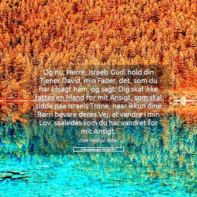 Picture 05 - 2 Krønikebog 6:16 DA1871 - Og nu, Herre, Israels Gud! hold din Tjener David, - Bible Verse Picture