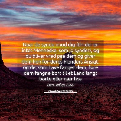 Picture 05 - 2 Krønikebog 6:36 DA1871 - Naar de synde imod dig (thi der er intet - Bible Verse Picture
