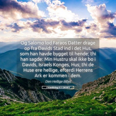 Picture 05 - 2 Krønikebog 8:11 DA1871 - Og Salomo lod Faraos Datter drage op fra Davids - Bible Verse Picture
