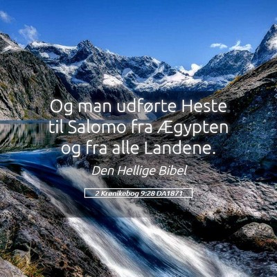 Picture 05 - 2 Krønikebog 9:28 DA1871 - Og man udførte Heste til Salomo fra Ægypten og - Bible Verse Picture