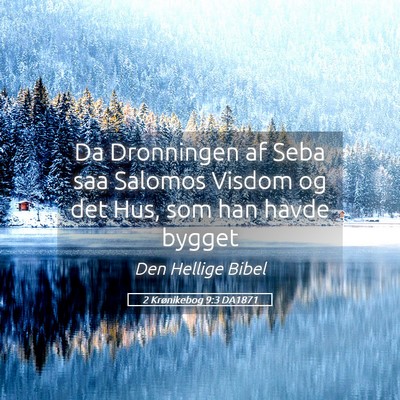 Picture 05 - 2 Krønikebog 9:3 DA1871 - Da Dronningen af Seba saa Salomos Visdom og det - Bible Verse Picture