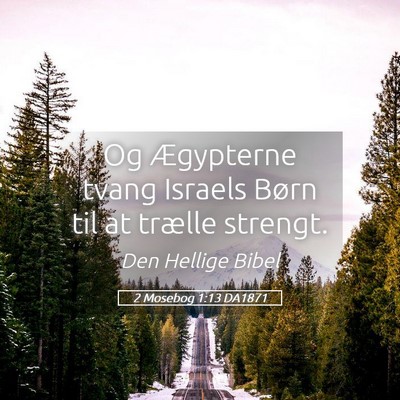 Picture 05 - 2 Mosebog 1:13 DA1871 - Og Ægypterne tvang Israels Børn til at trælle - Bible Verse Picture