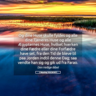 Picture 05 - 2 Mosebog 10:6 DA1871 - Og dine Huse skulle fyldes og alle dine Tjeneres - Bible Verse Picture