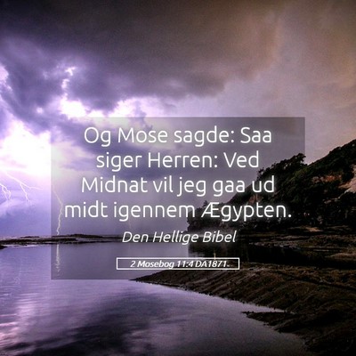 Picture 05 - 2 Mosebog 11:4 DA1871 - Og Mose sagde: Saa siger Herren: Ved Midnat vil - Bible Verse Picture