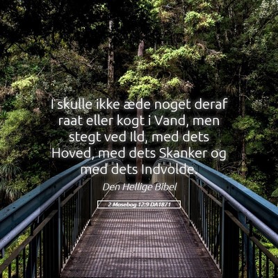 Picture 05 - 2 Mosebog 12:9 DA1871 - I skulle ikke æde noget deraf raat eller kogt i - Bible Verse Picture