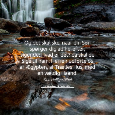 Picture 05 - 2 Mosebog 13:14 DA1871 - Og det skal ske, naar din Søn spørger dig ad - Bible Verse Picture