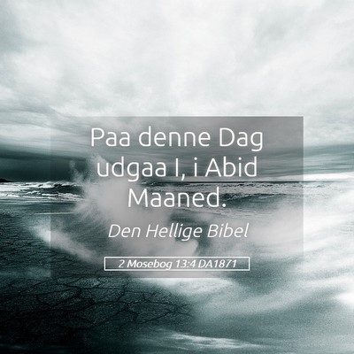 Picture 05 - 2 Mosebog 13:4 DA1871 - Paa denne Dag udgaa I, i Abid - Bible Verse Picture