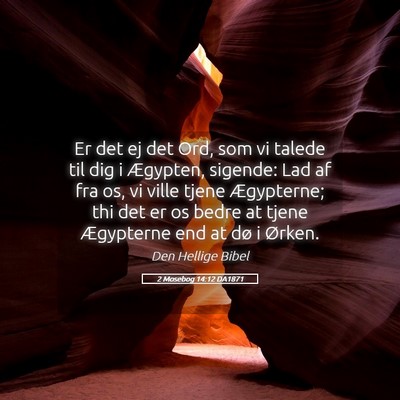 Picture 05 - 2 Mosebog 14:12 DA1871 - Er det ej det Ord, som vi talede til dig i - Bible Verse Picture