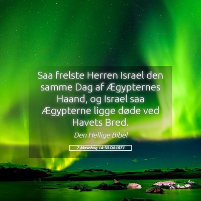 Picture 05 - 2 Mosebog 14:30 DA1871 - Saa frelste Herren Israel den samme Dag af - Bible Verse Picture