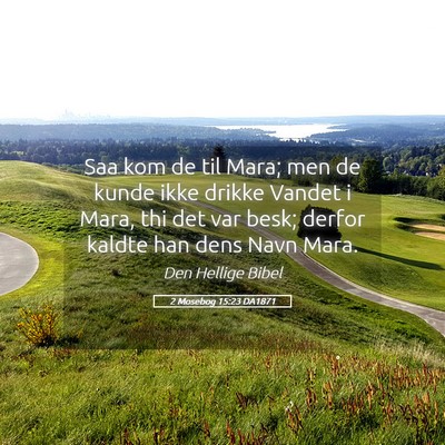Picture 05 - 2 Mosebog 15:23 DA1871 - Saa kom de til Mara; men de kunde ikke drikke - Bible Verse Picture
