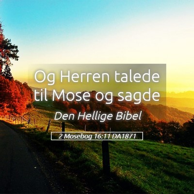 Picture 05 - 2 Mosebog 16:11 DA1871 - Og Herren talede til Mose og - Bible Verse Picture