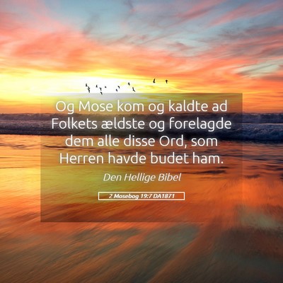 Picture 05 - 2 Mosebog 19:7 DA1871 - Og Mose kom og kaldte ad Folkets ældste og - Bible Verse Picture