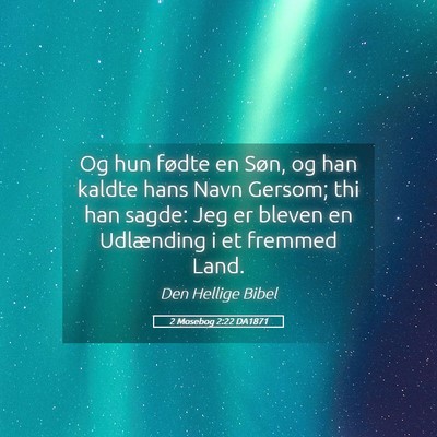 Picture 05 - 2 Mosebog 2:22 DA1871 - Og hun fødte en Søn, og han kaldte hans Navn - Bible Verse Picture